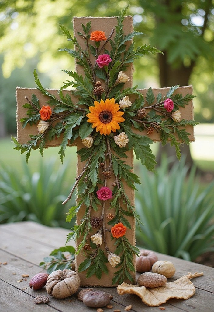 13 Adorable Christian Spring Crafts for Kids That Will Spark Their Imagination (Watch Out for #7!) - 4. Nature Collage Crosses