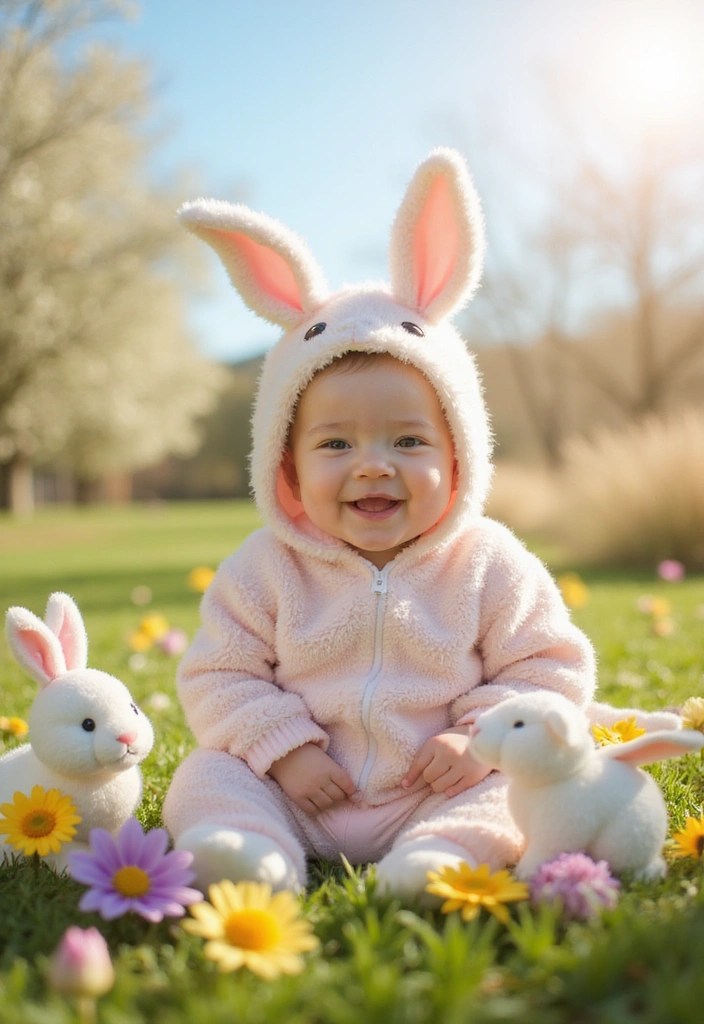 8 Precious Newborn Easter Pictures That Celebrate Faith and Love! - 4. Bunny Blessings: Playful Props